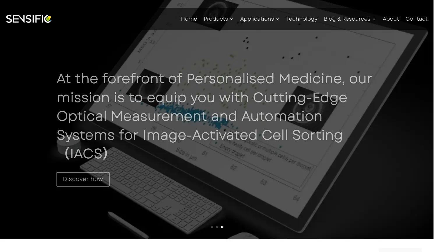 Website der Firma Sensific GmbH