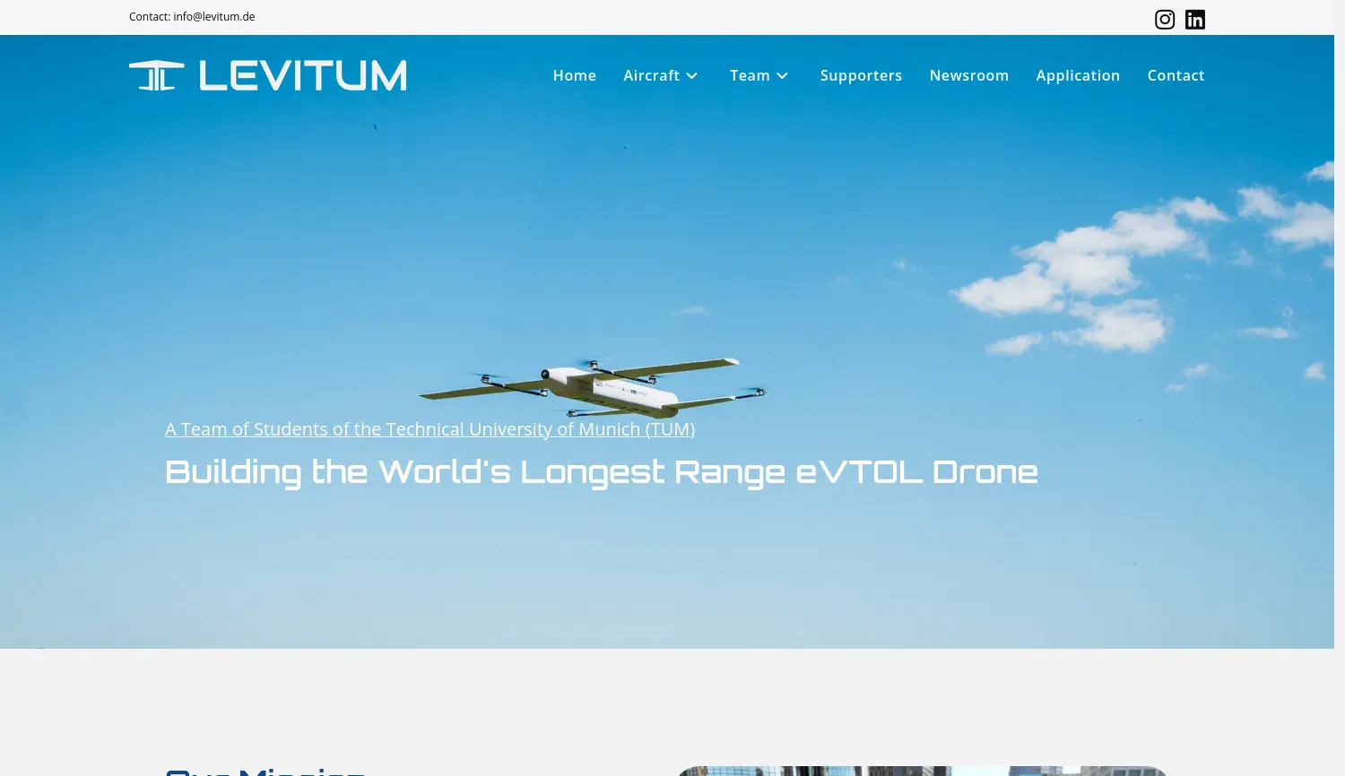 Website der Firma LEVITUM e.V.