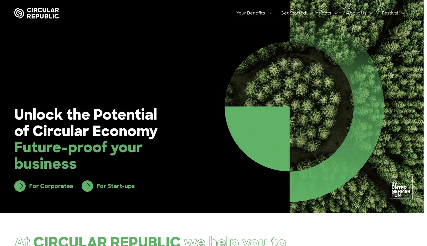 Website der Firma CIRCULAR REPUBLIC