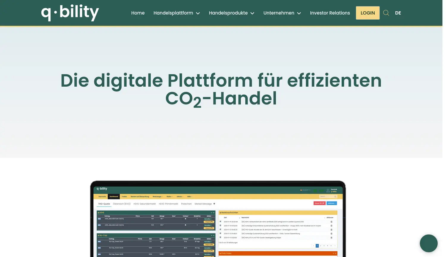 Website der Firma q-bility GmbH
