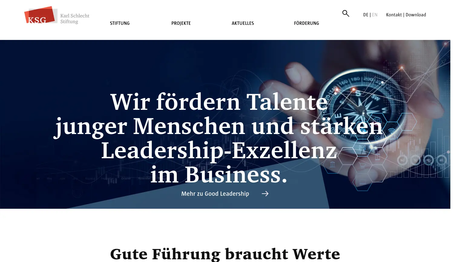 Website der Firma Karl Schlecht Stiftung (KSG)