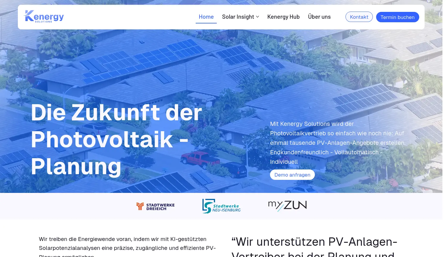 Website der Firma Kenergy Solutions GmbH