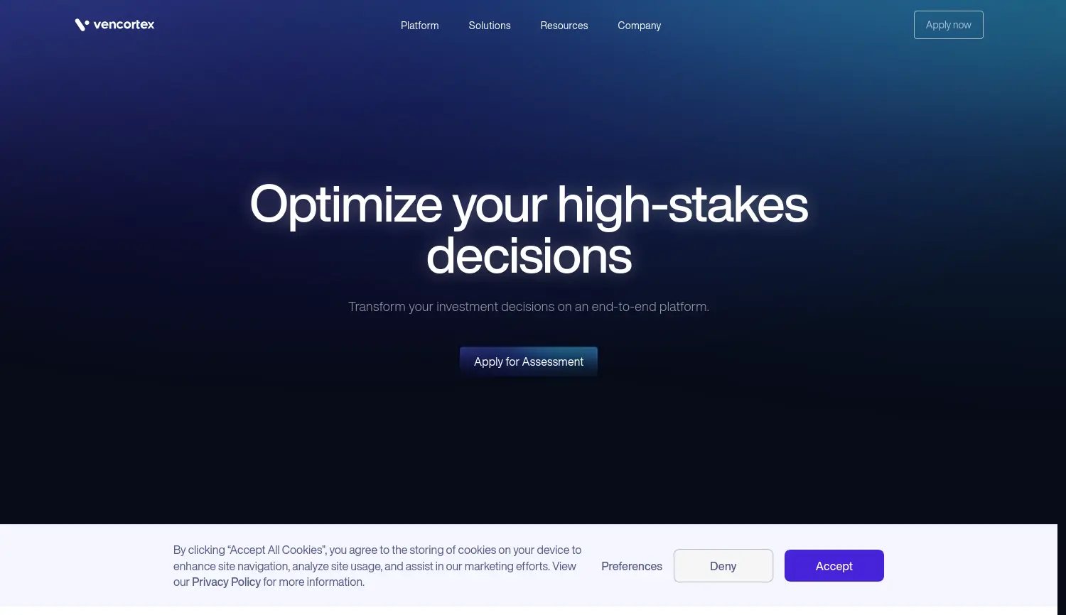 Website der Firma vencortex UG