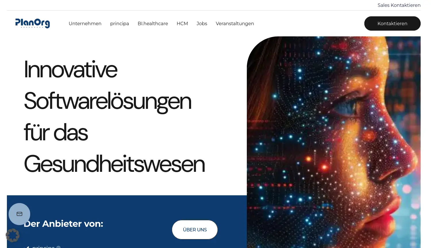 Website der Firma PlanOrg Health Services GmbH