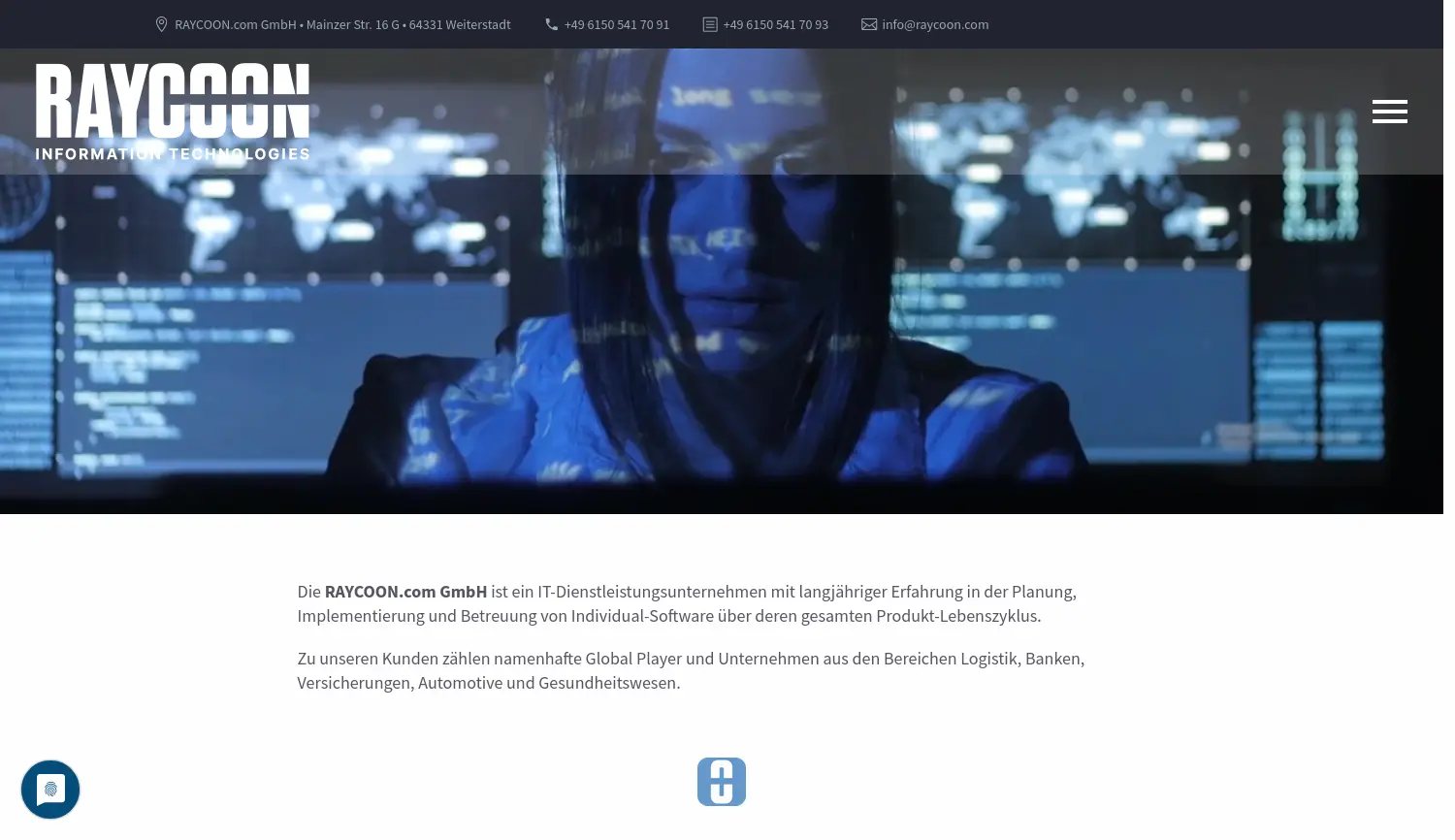 Website der Firma RAYCOON.com GmbH