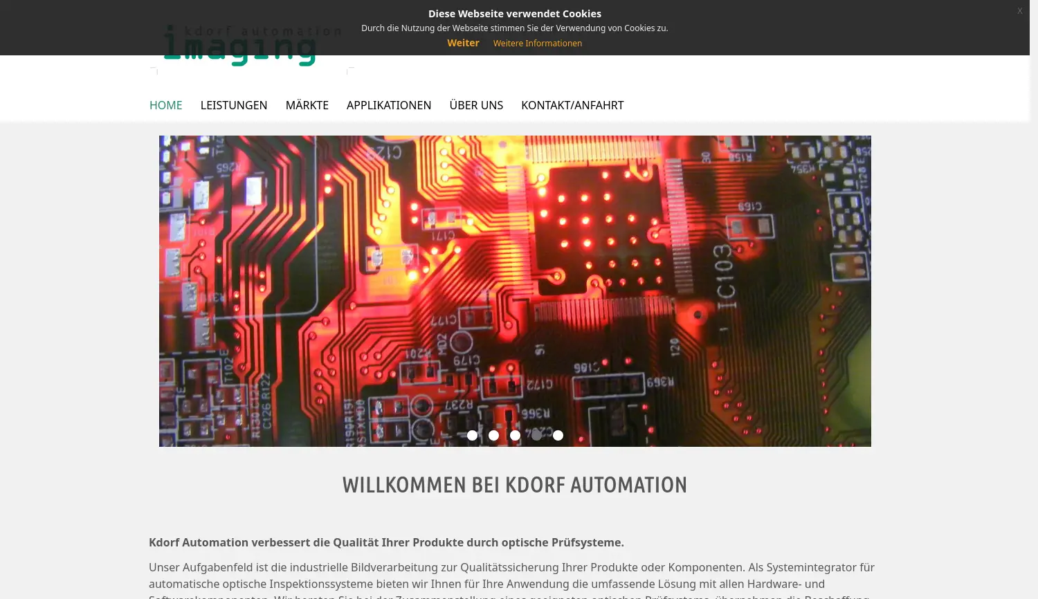Website der Firma Kdorf Automation GmbH & Co. KG