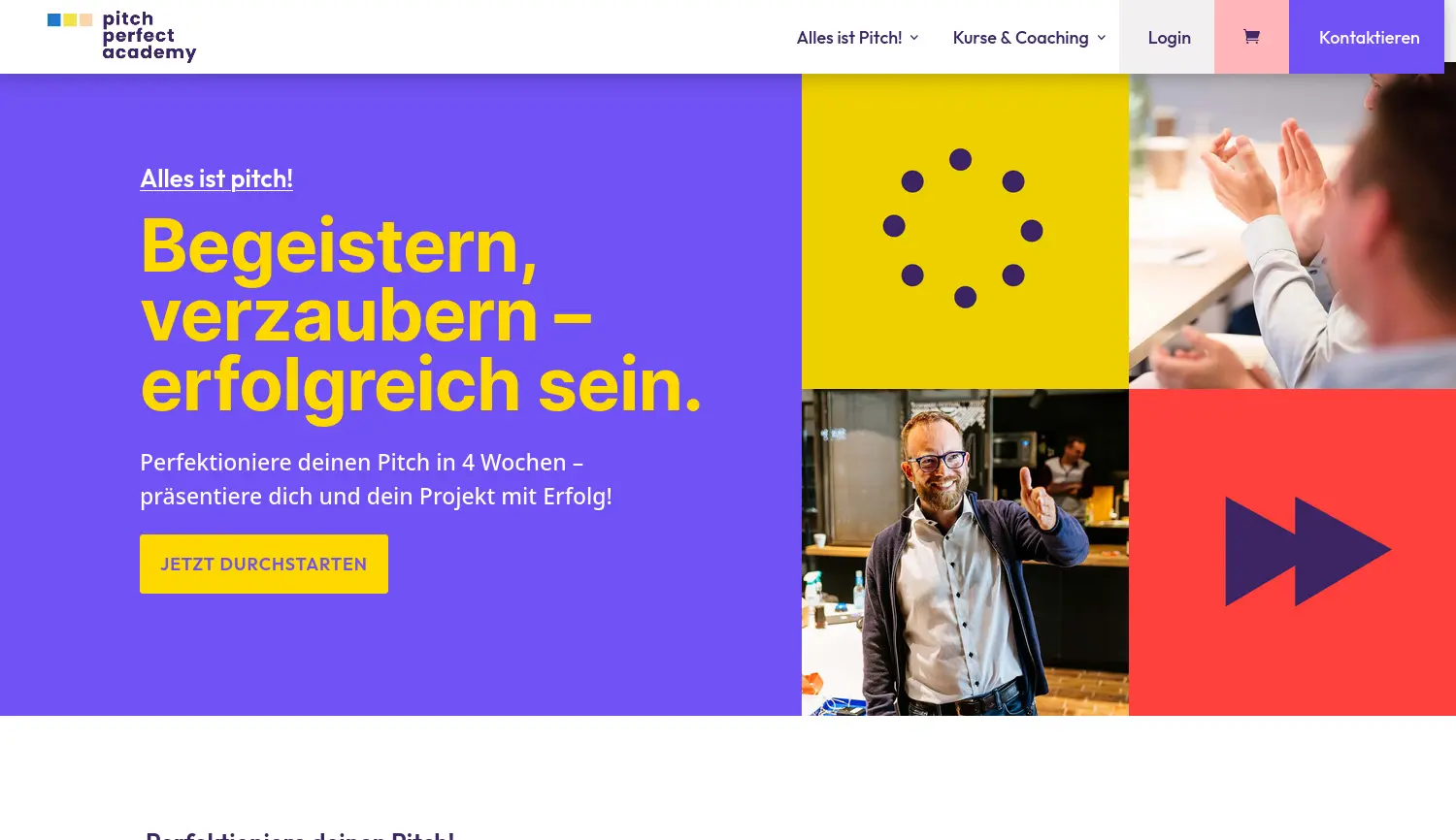 Website der Firma Alles ist Pitch!