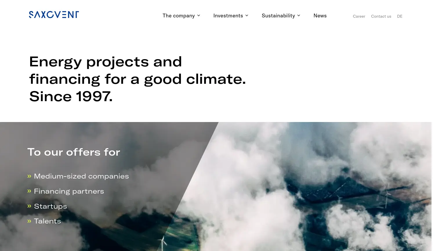 Website der Firma Saxovent Smart Eco Investments GmbH