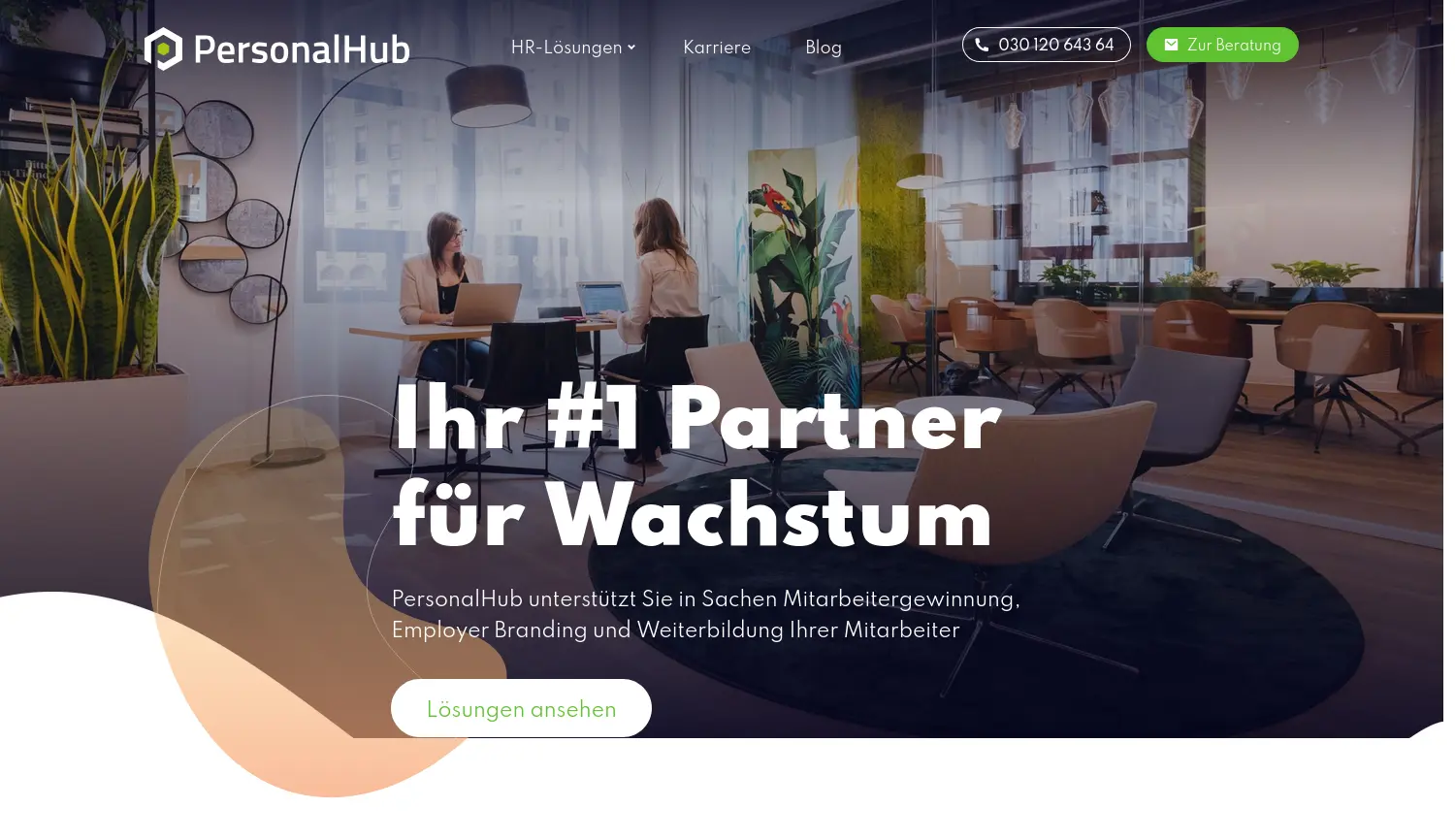Website der Firma PersonalHub Holding GmbH