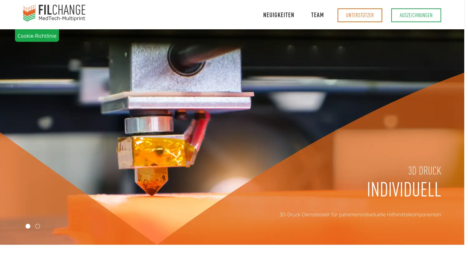 Website der Firma FilChange