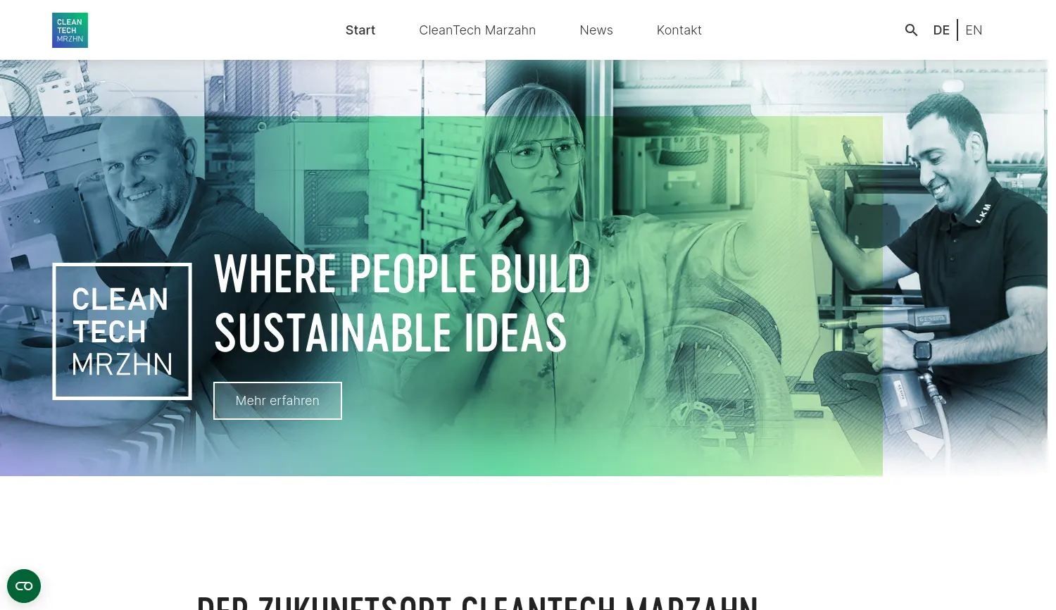 Website der Firma WISTA Management GmbH