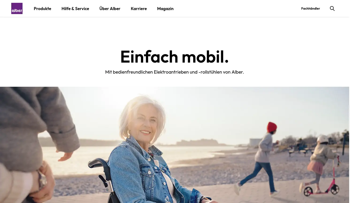 Website der Firma Alber GmbH