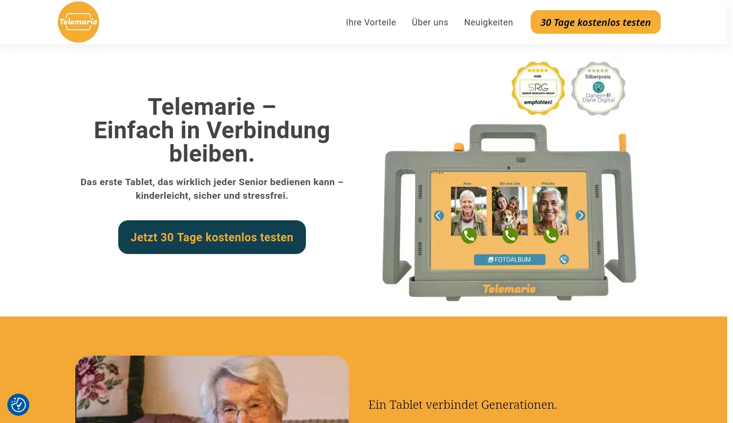 Website der Firma Telemarie UG (haftungsbeschränkt)