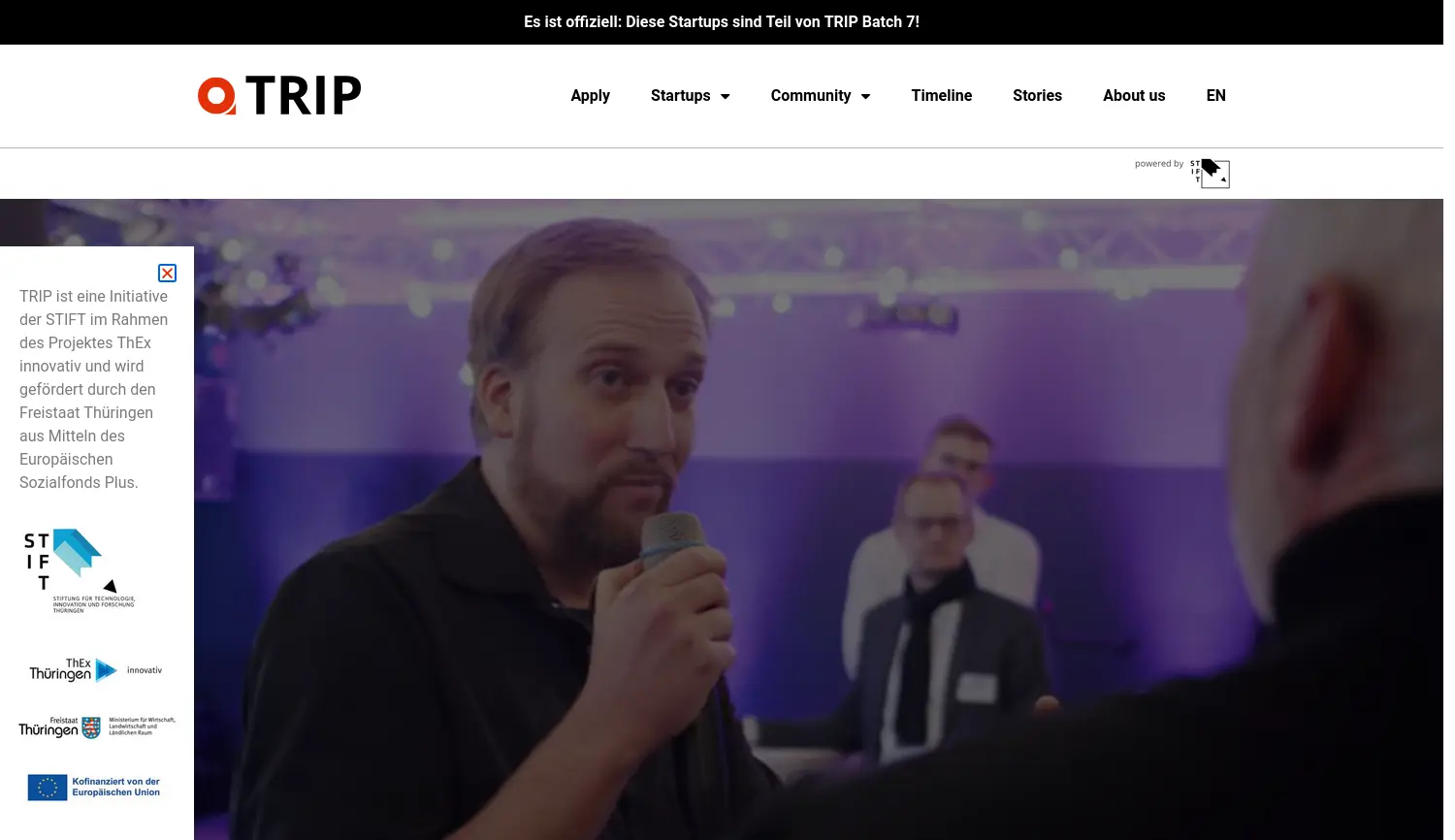 Website der Firma Stiftung für Technologie, Innovation und Forschung Thüringen (STIFT)