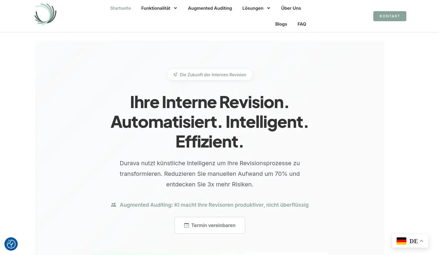 Website der Firma Durava GmbH
