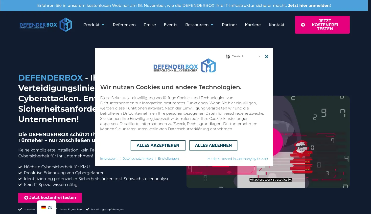 Website der Firma SMB Cybersecurity GmbH