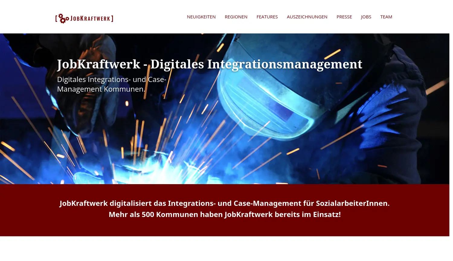 Website der Firma JobKraftwerk