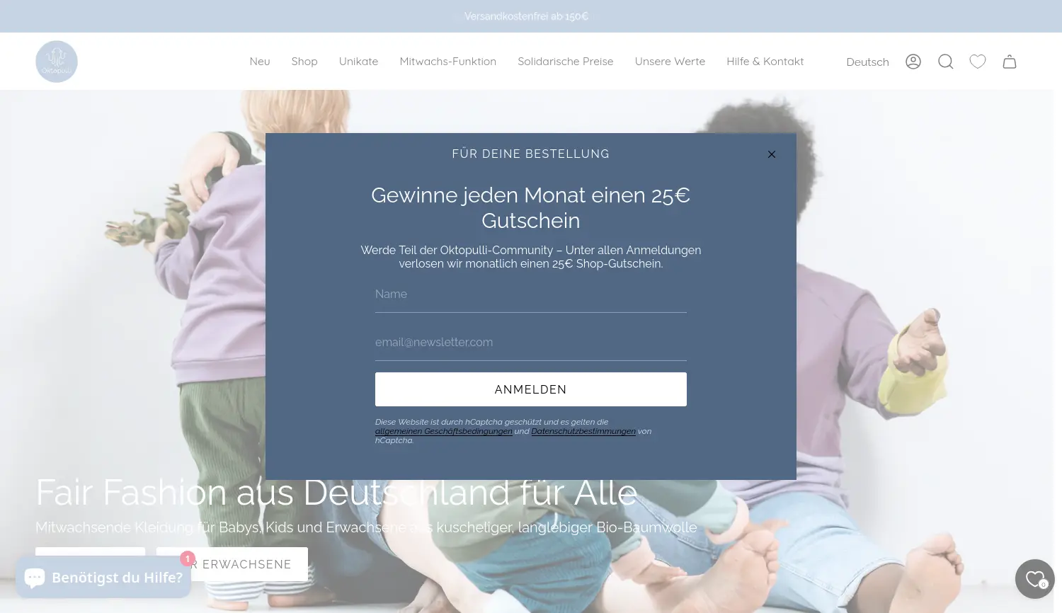Website der Firma Oktopulli