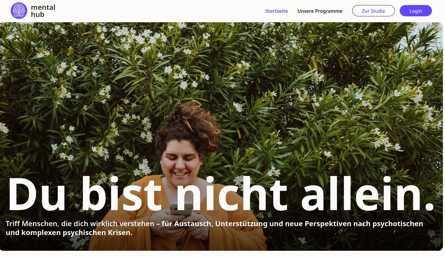 Website der Firma mentalhub (Projektname) c/o Klinik für Psychiatrie und Psychotherapie der Uniklinik Köln