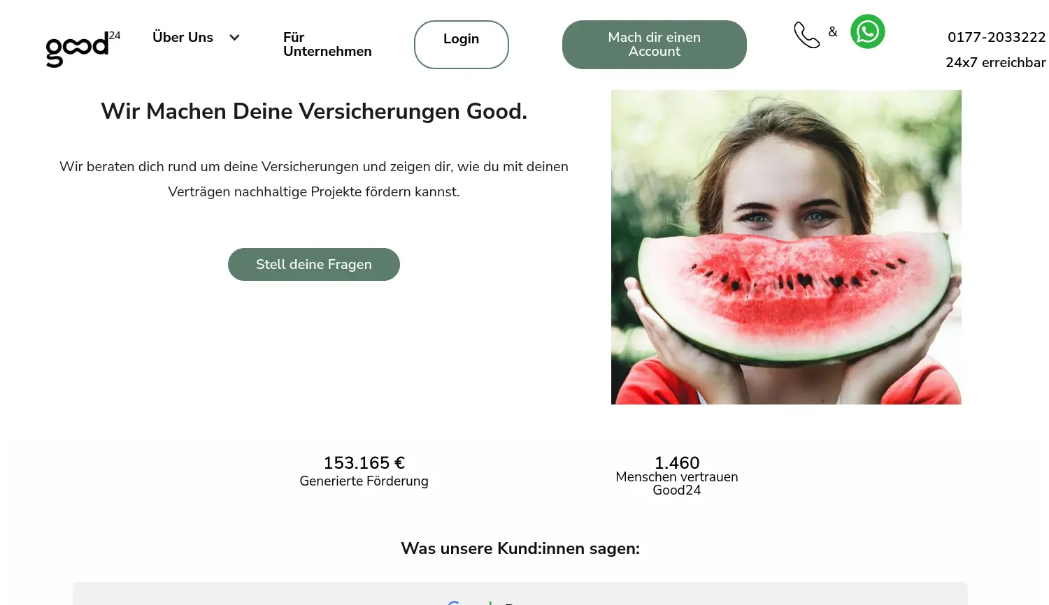 Website der Firma Good24 Versicherungsmakler GmbH