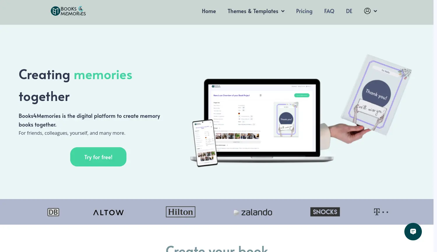 Website der Firma Books4Memories