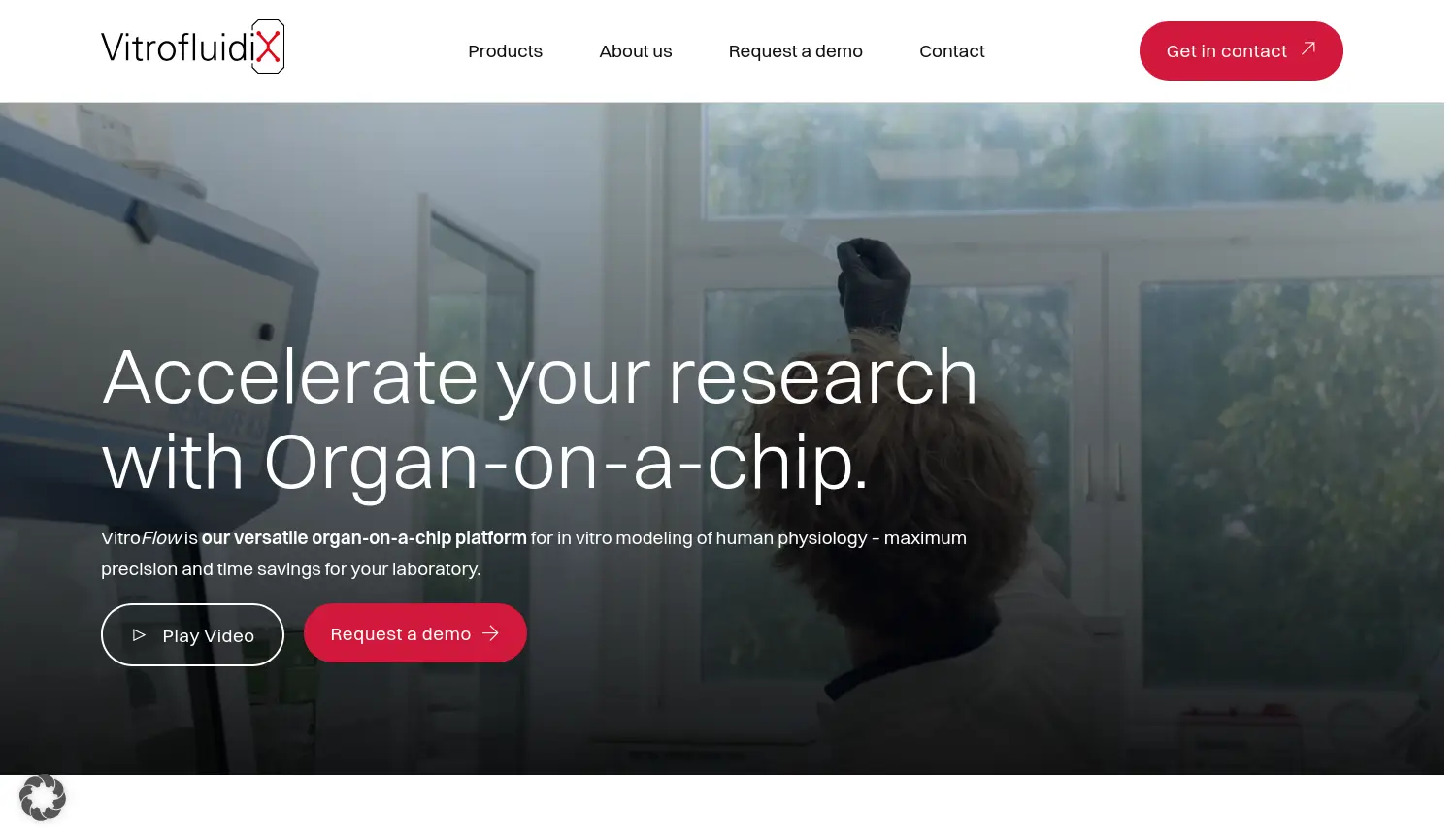 Website der Firma VitrofluidiX GmbH