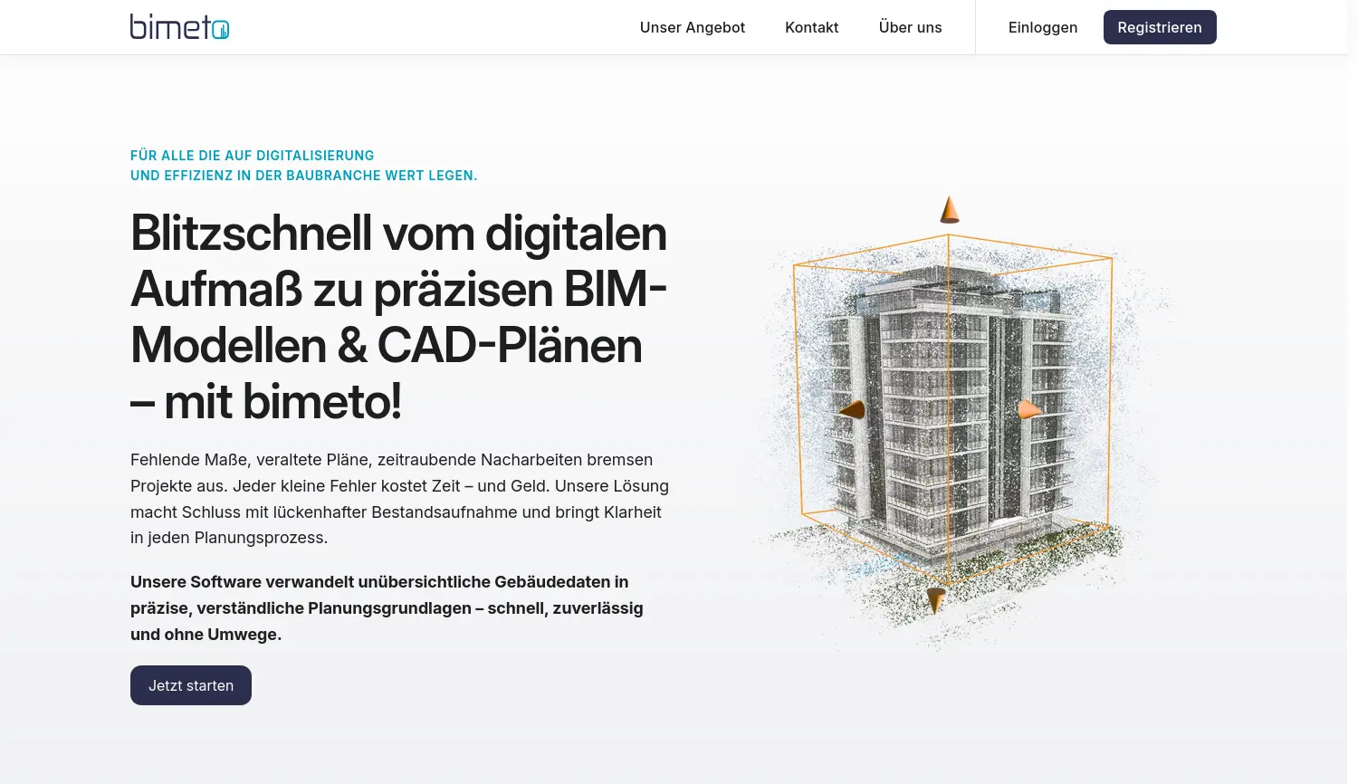 Website der Firma bimeto GmbH