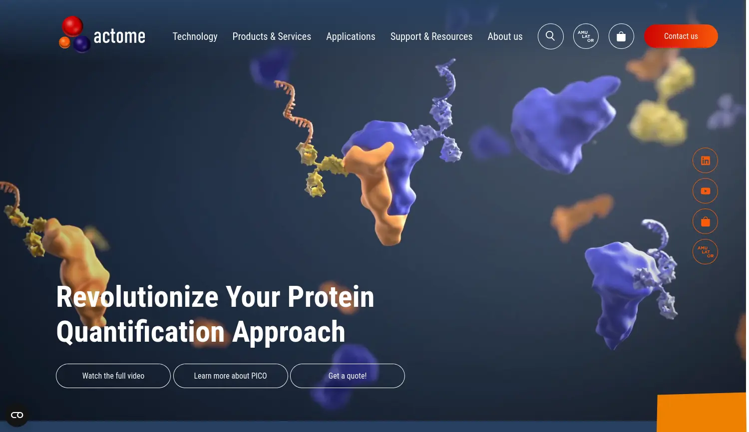 Website der Firma Actome GmbH