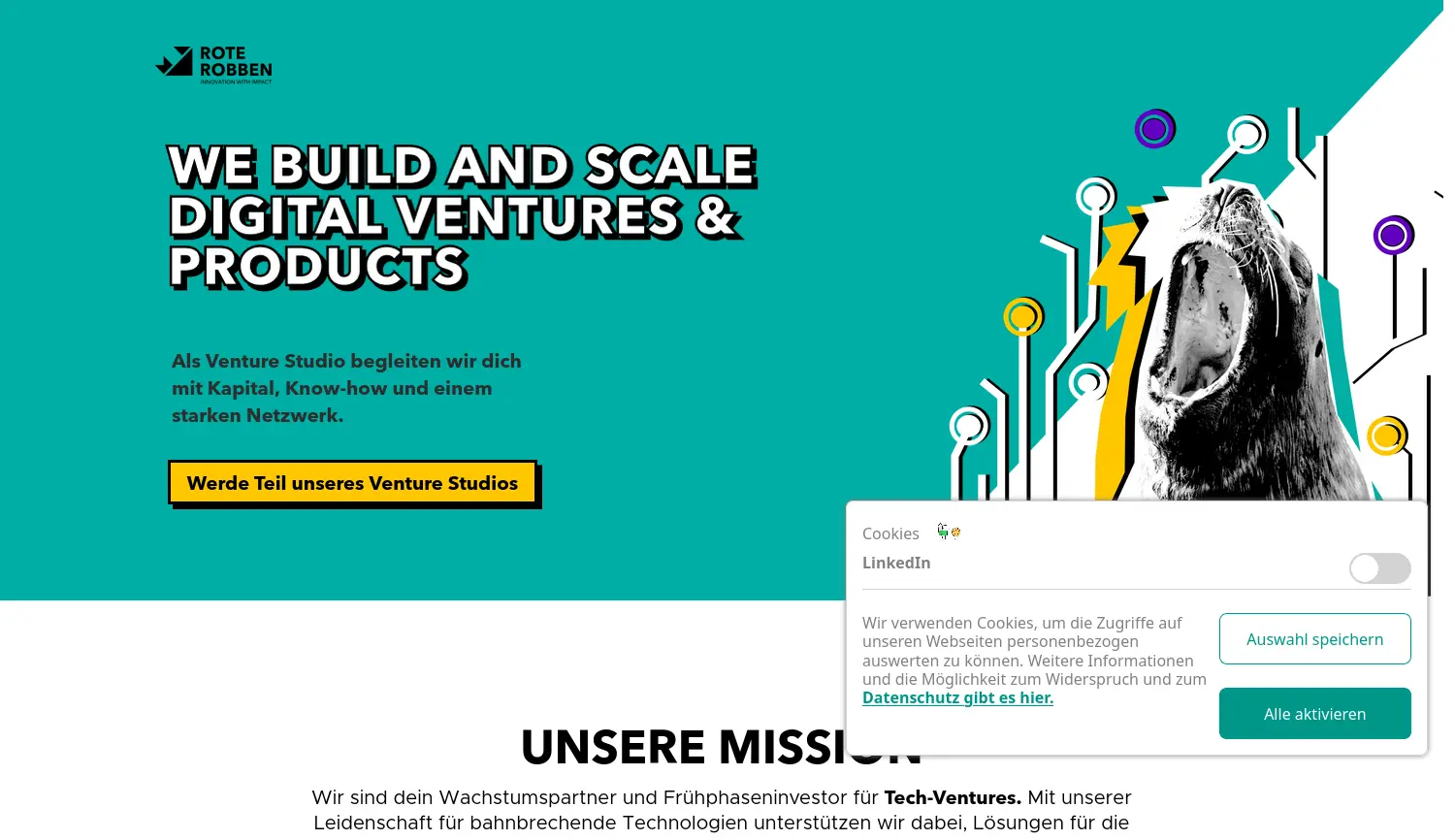 Website der Firma Rote Robben GmbH