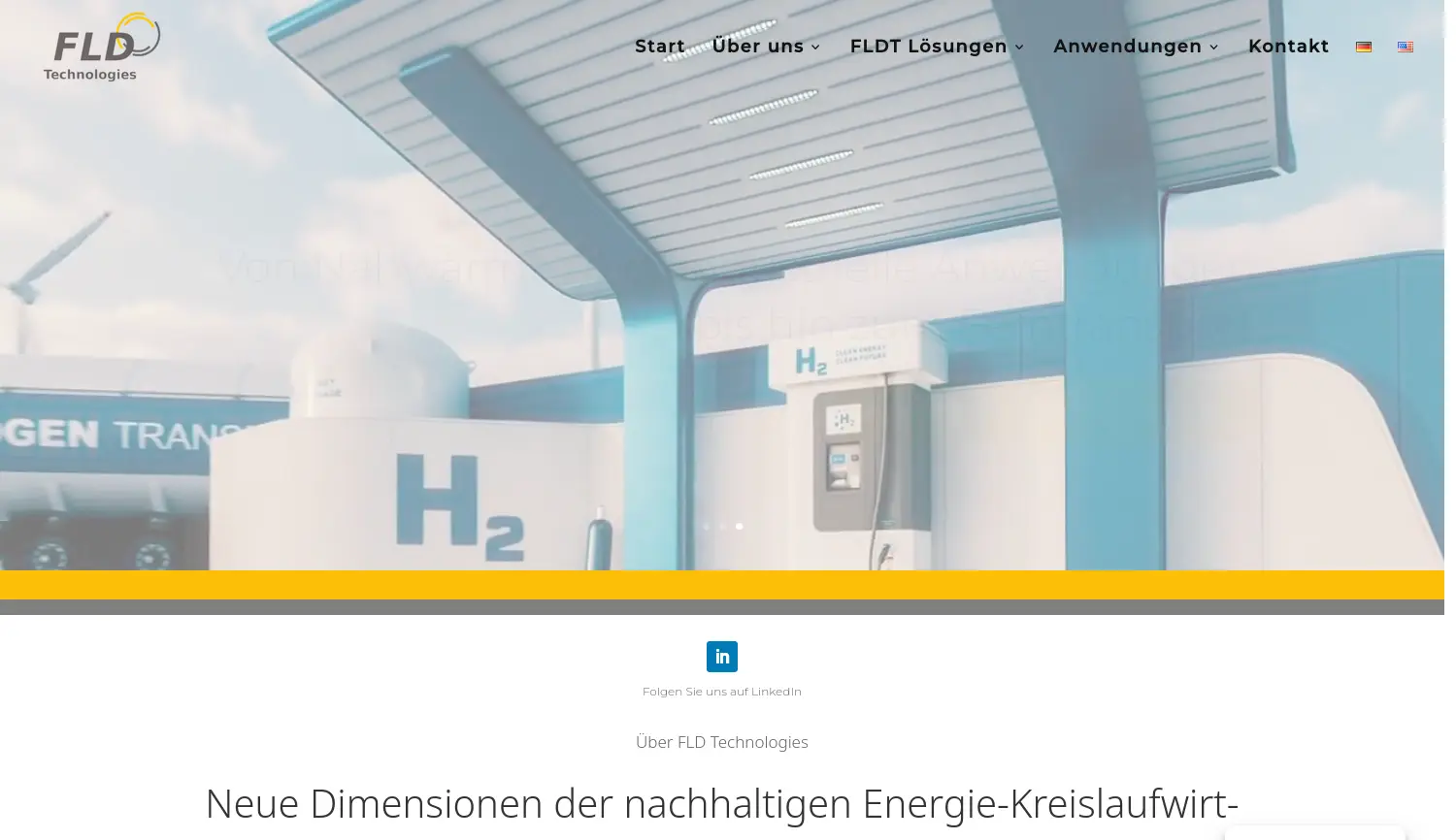Website der Firma FLD Technologies GmbH