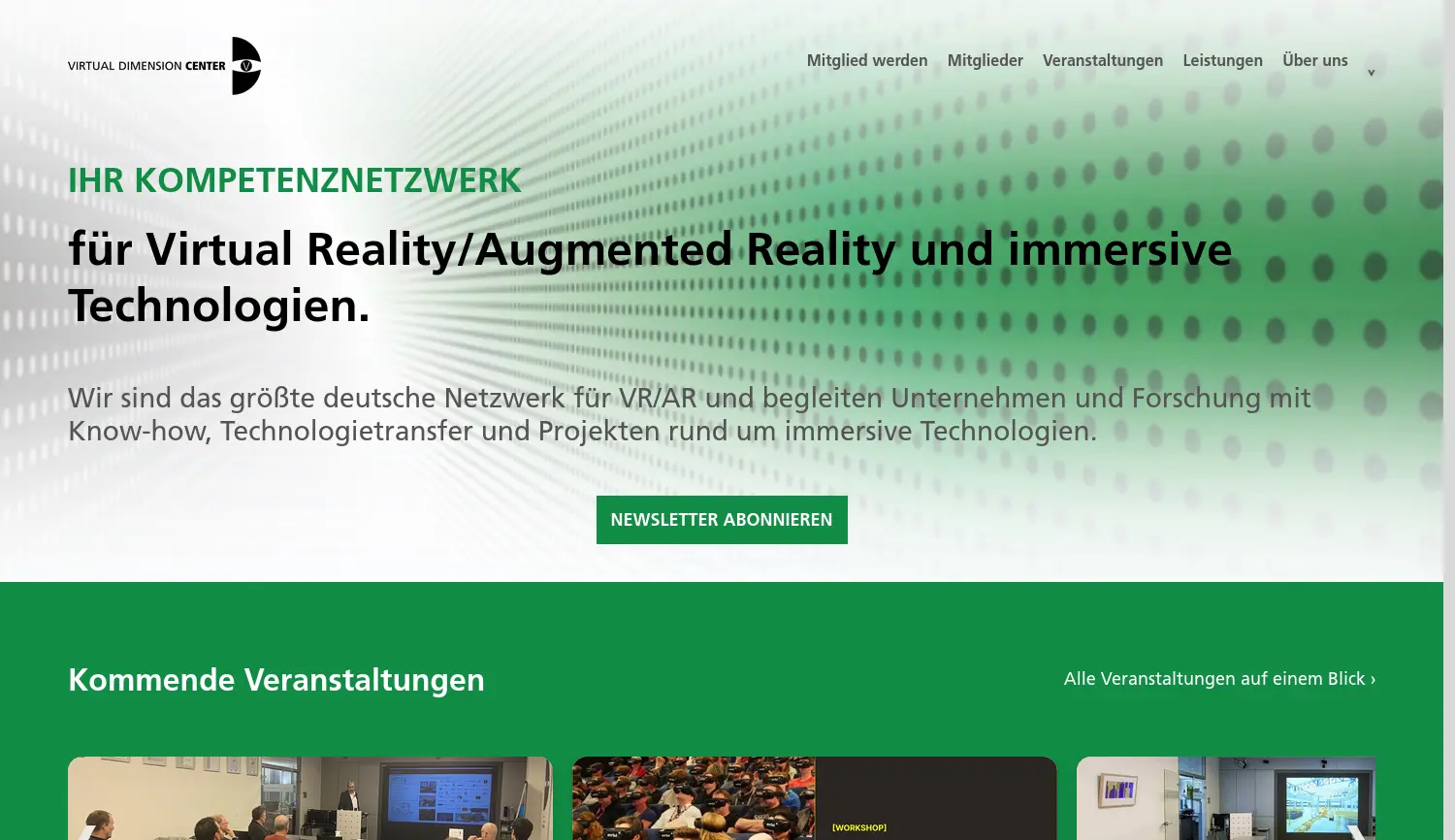 Website der Firma Kompetenzzentrum für virtuelle Realität und Kooperatives Engineering w.V.