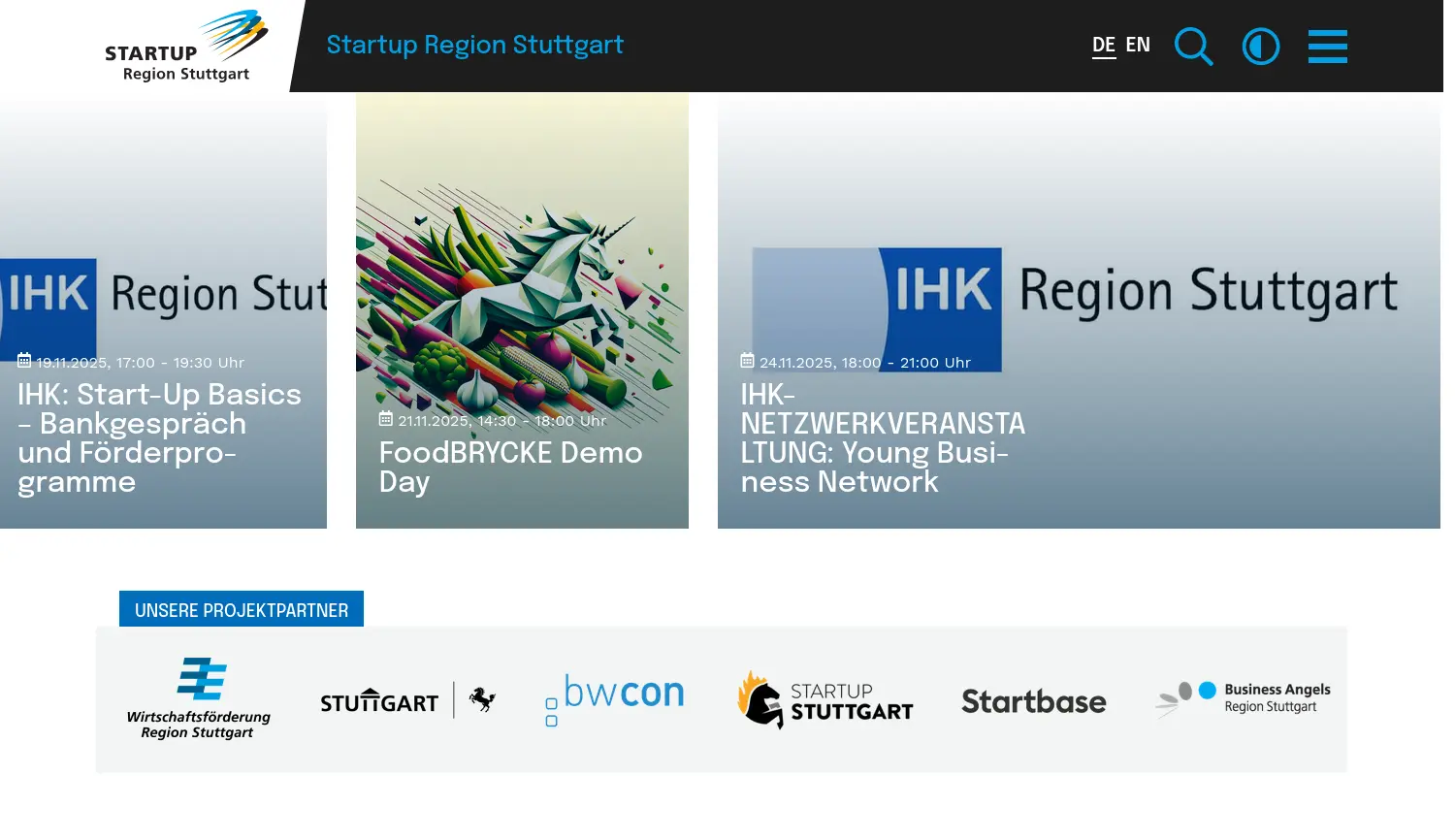 Website der Firma Wirtschaftsförderung Region Stuttgart GmbH