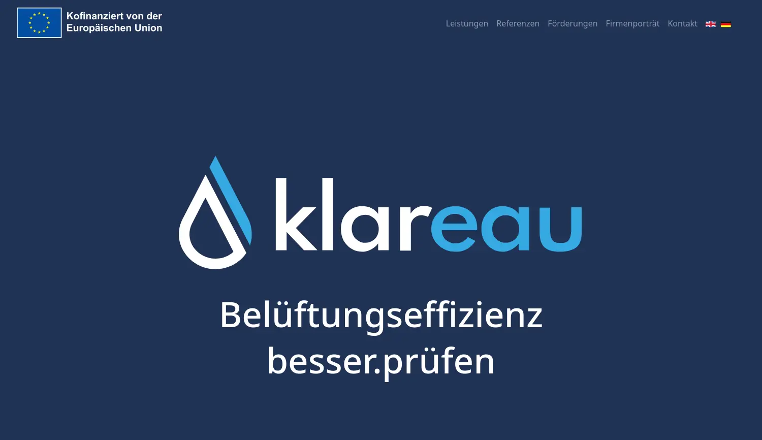 Website der Firma klareau GmbH