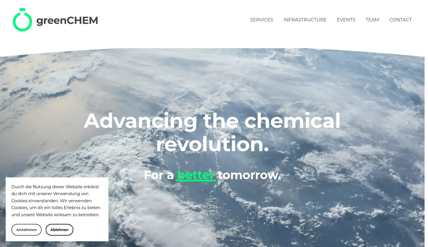 Website der Firma Technische Universität Berlin, Programm greenCHEM