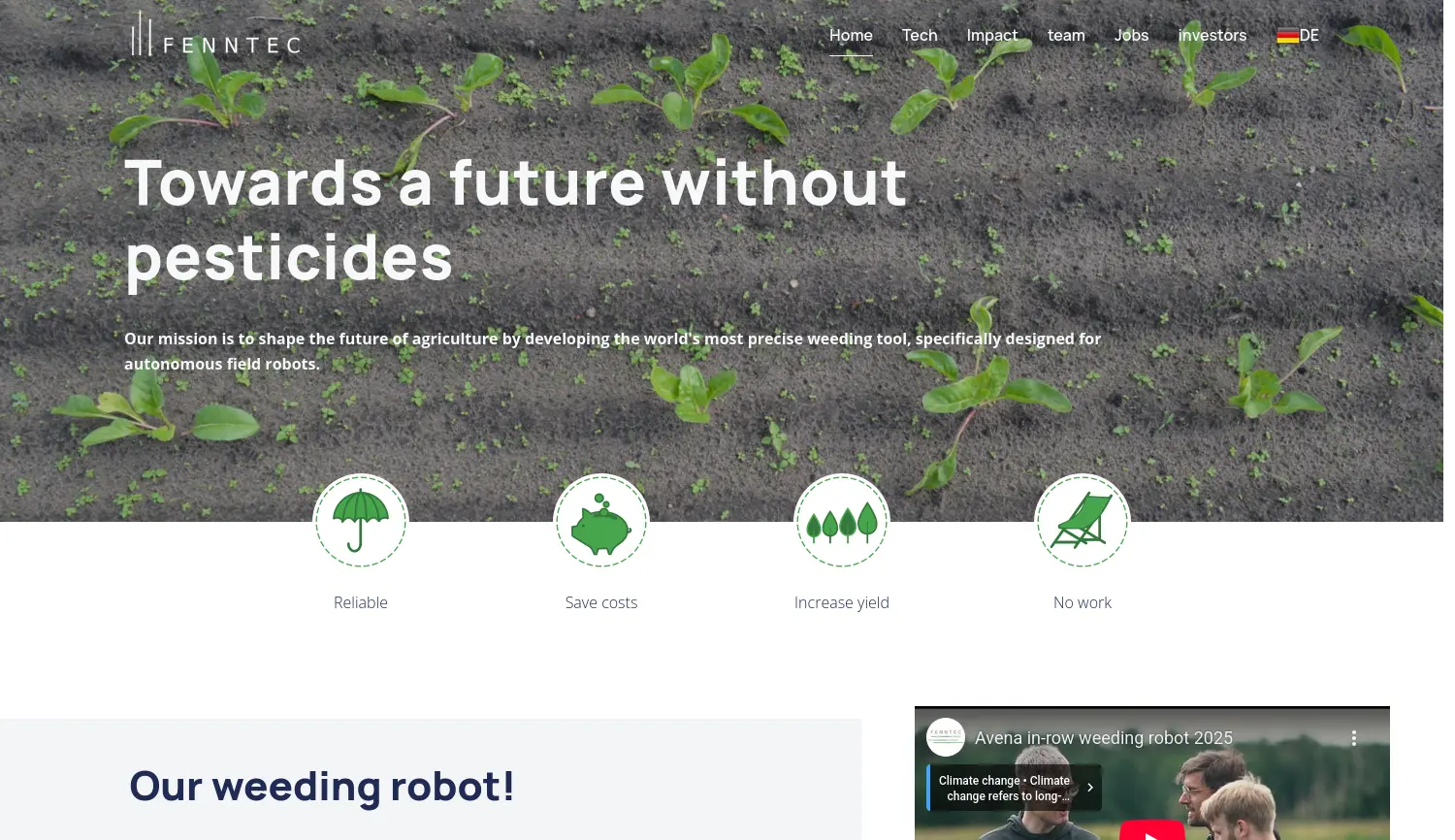 Website der Firma Fenntec GmbH