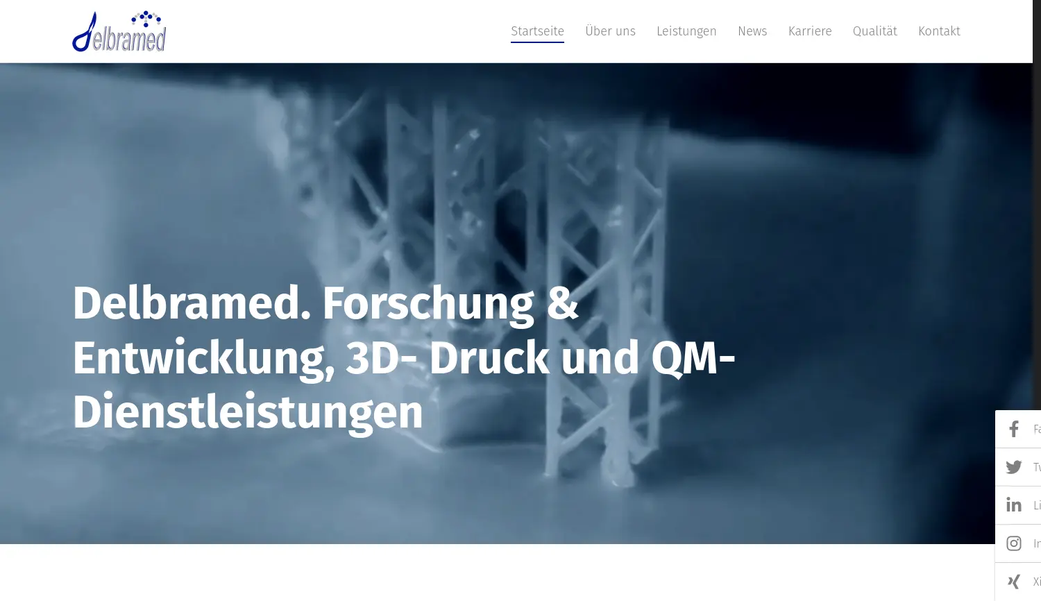 Website der Firma Delbramed GmbH