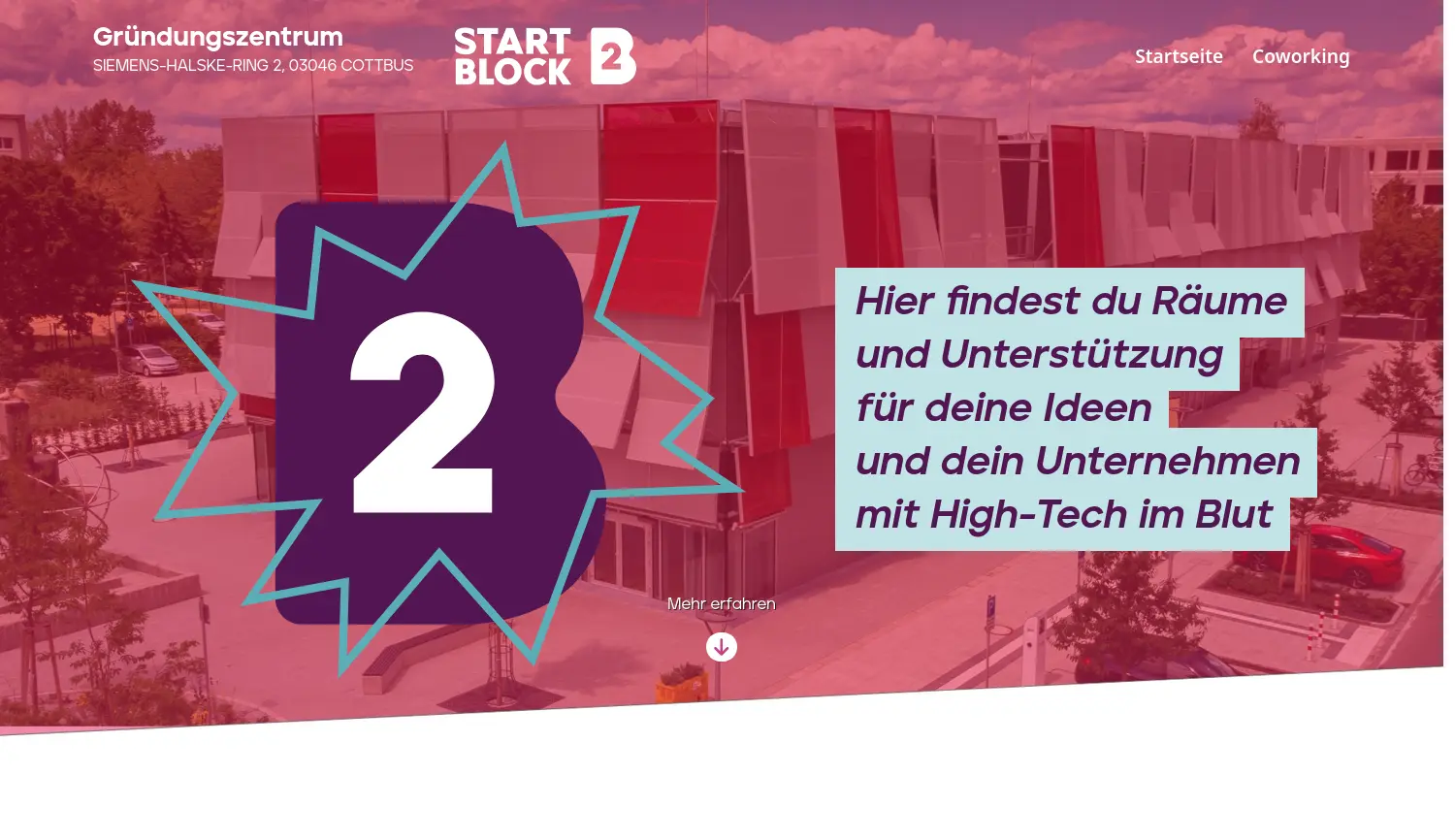 Website der Firma EGC Entwicklungsgesellschaft Cottbus mbH