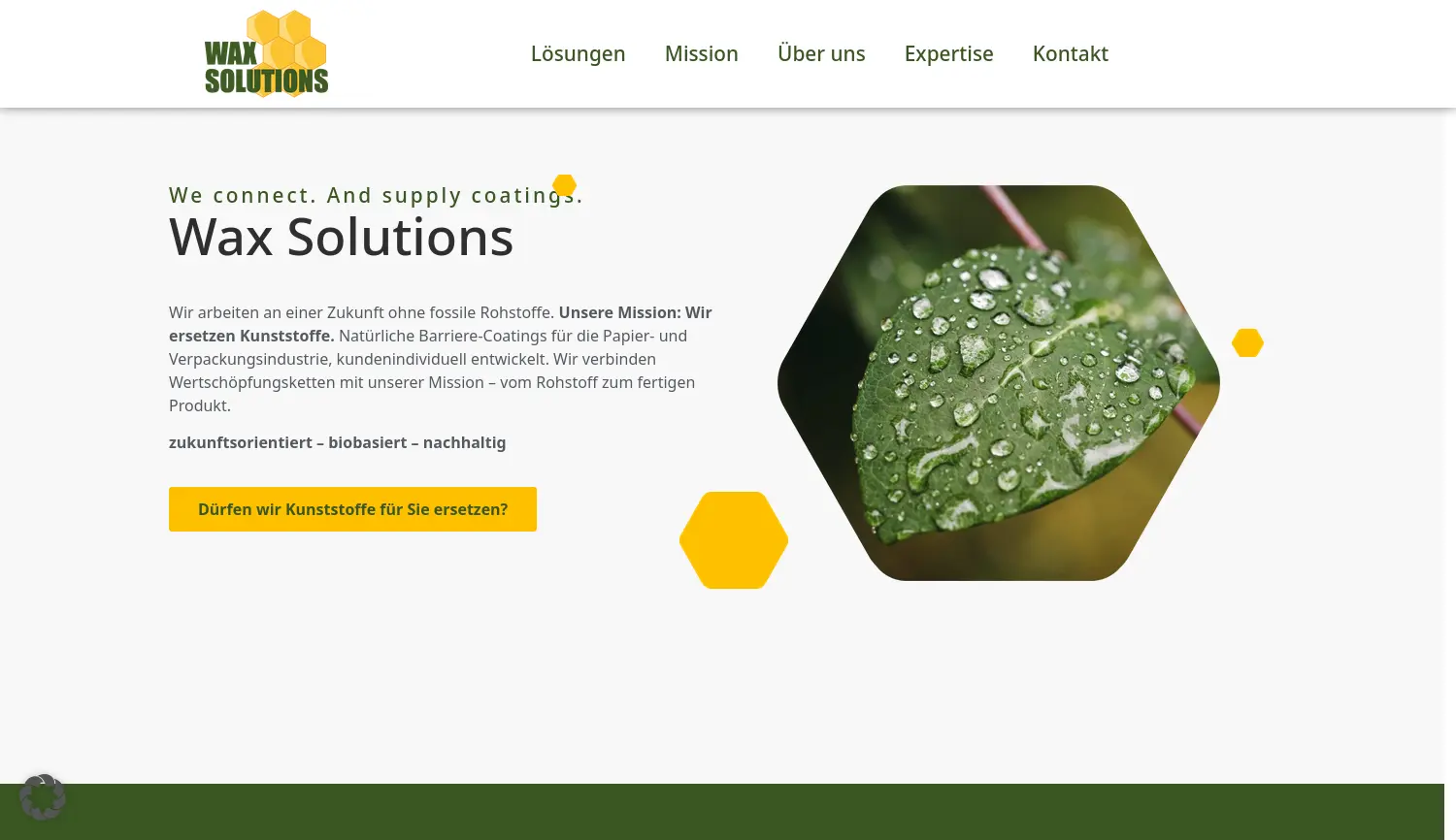 Website der Firma Wax Solutions GmbH