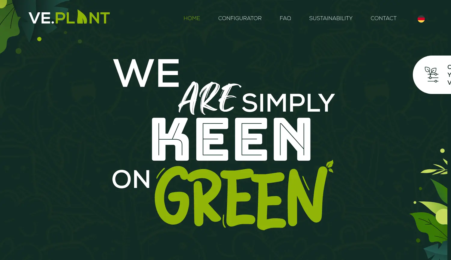 Website der Firma VE.PLANT GmbH