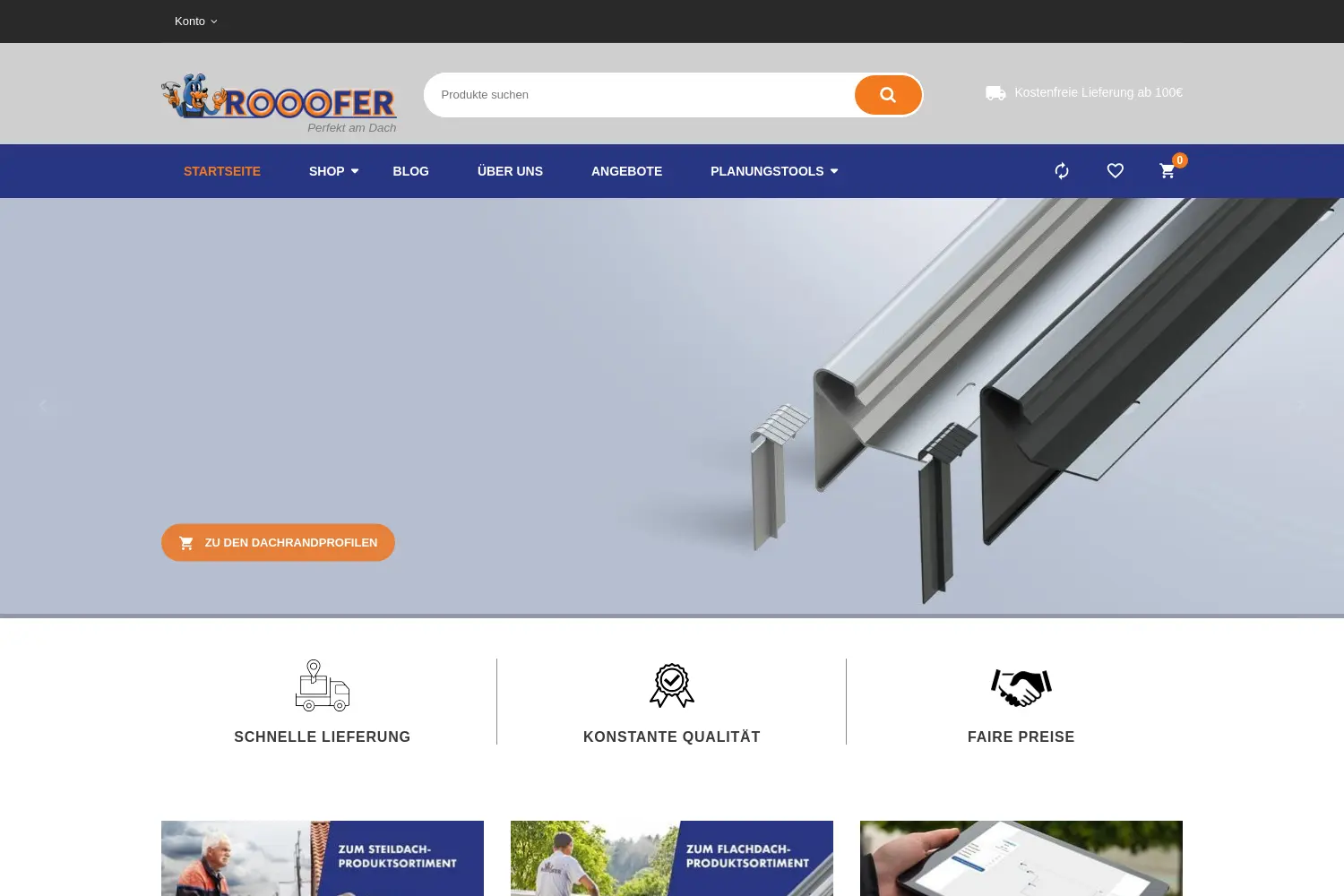 Website der Firma ROOOFER GmbH