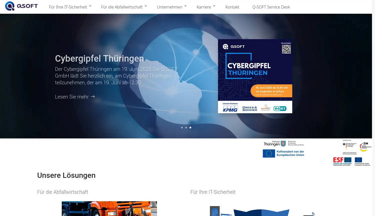 Website der Firma Q-SOFT GmbH