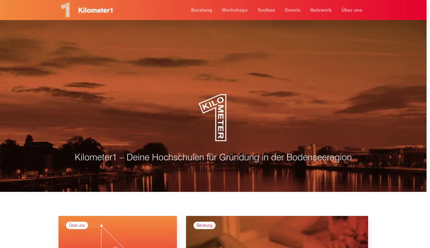 Website der Firma Startupinitiative der HTWG und Universität Konstanz