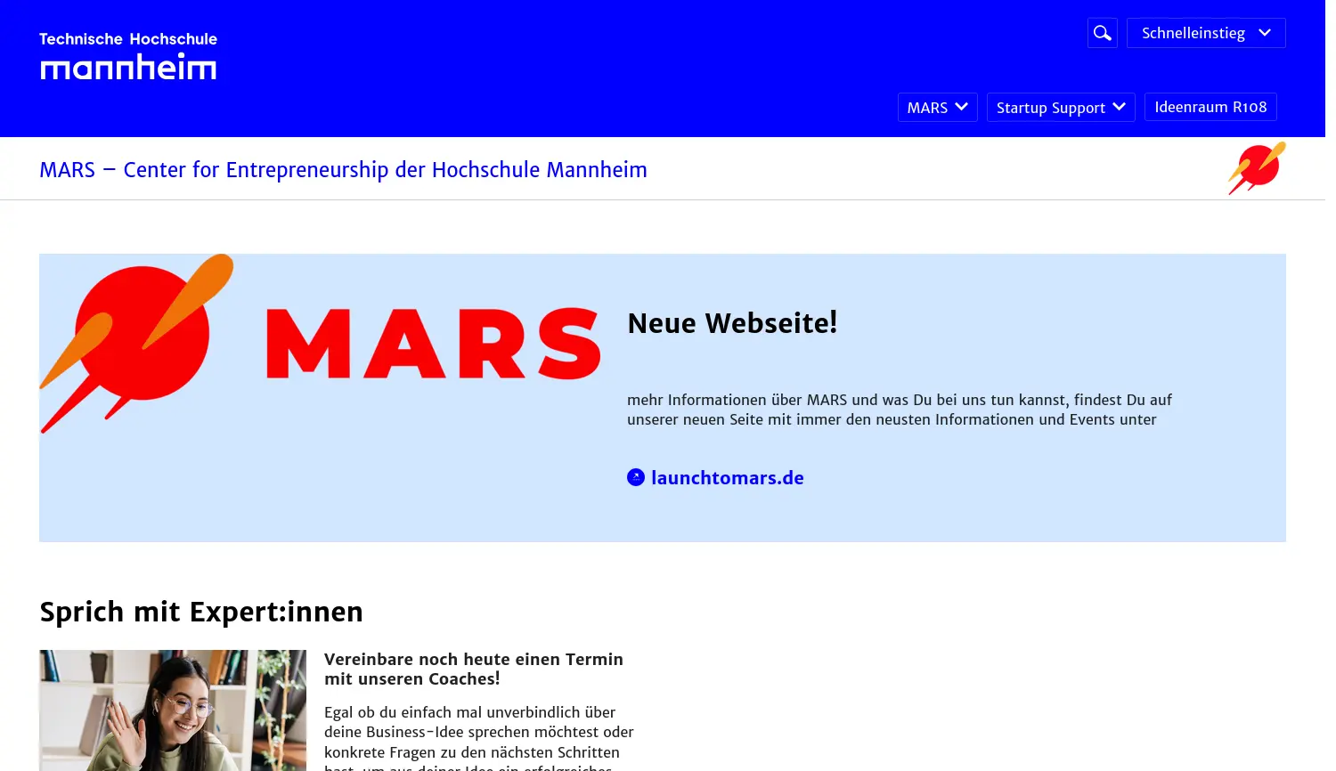 Website der Firma Technische Hochschule Mannheim