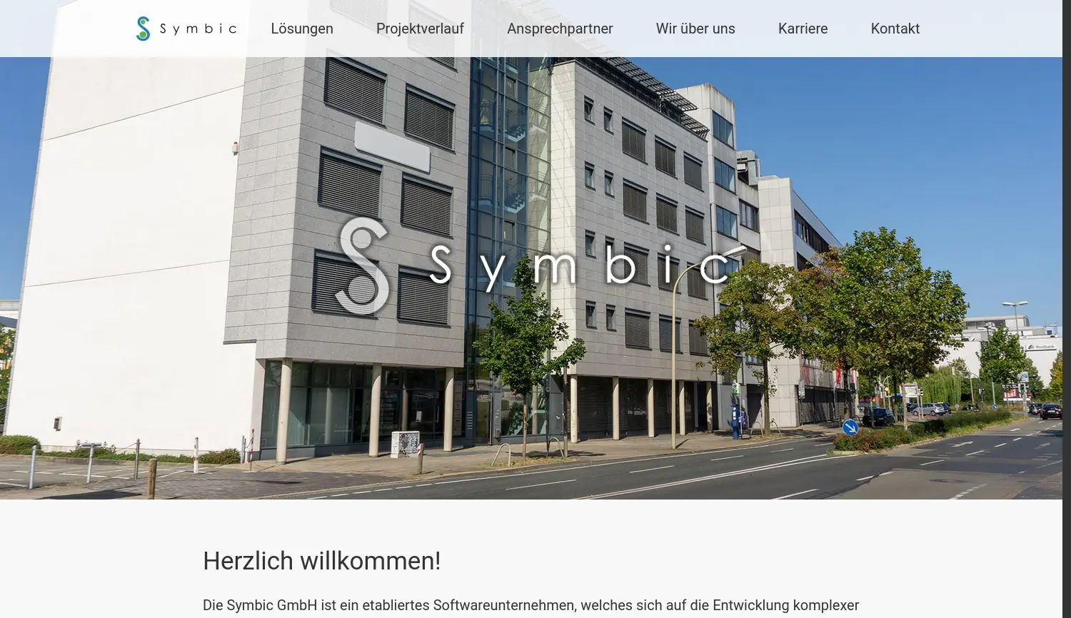 Website der Firma Symbic GmbH