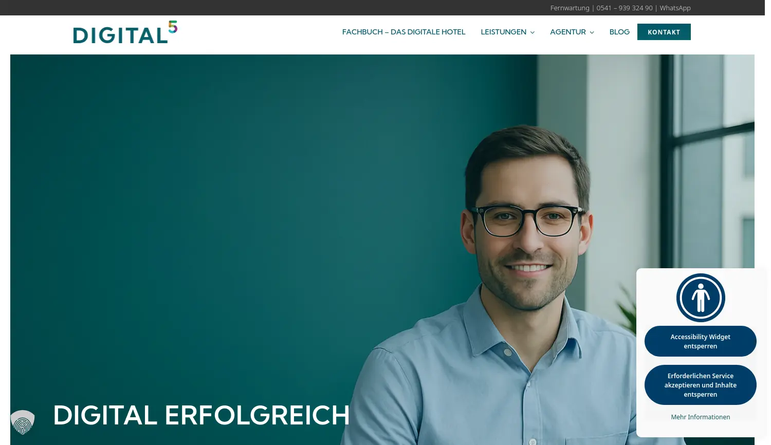 Website der Firma Digital Hoch 5