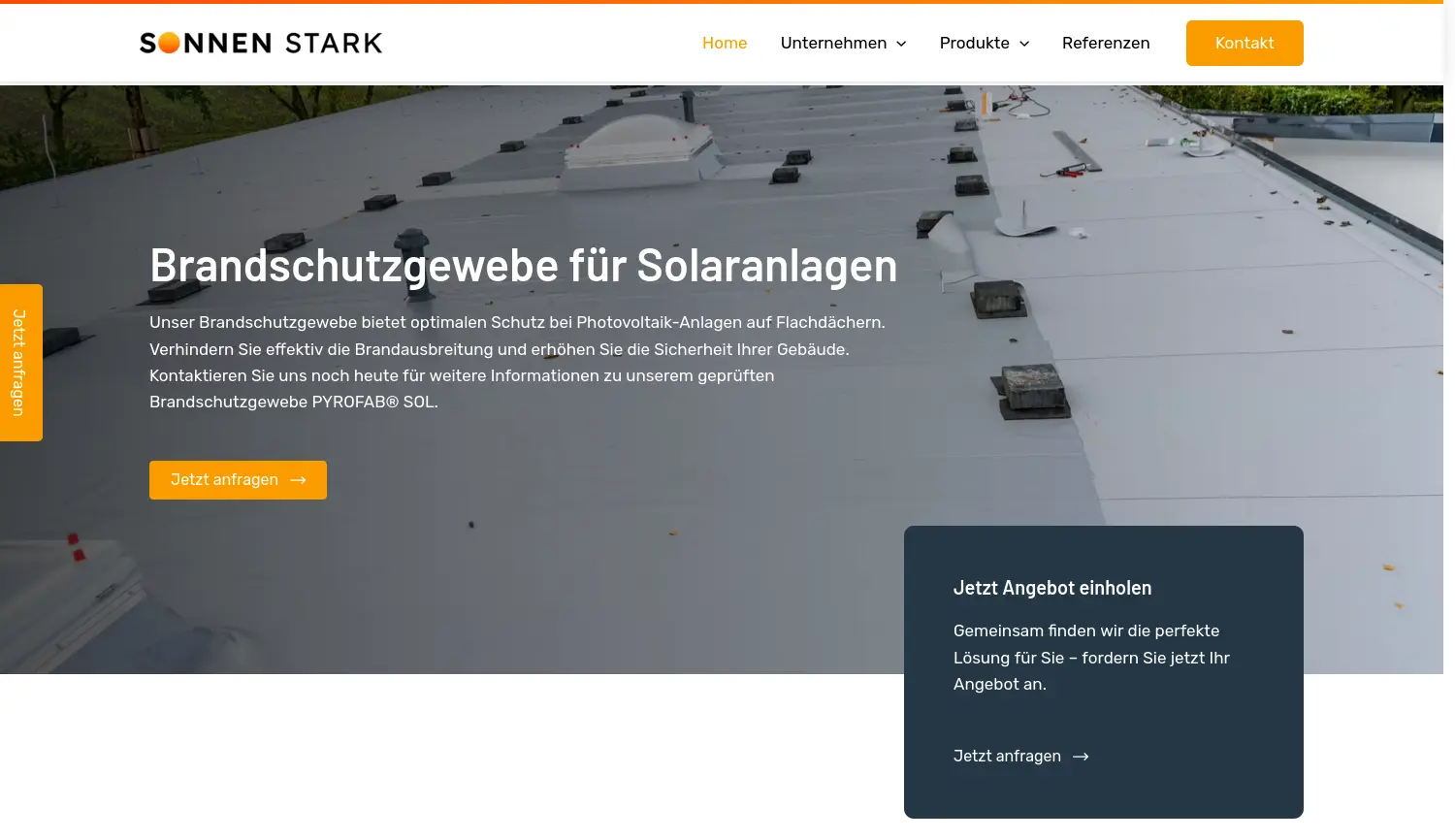 Website der Firma Sonnen Stark GmbH