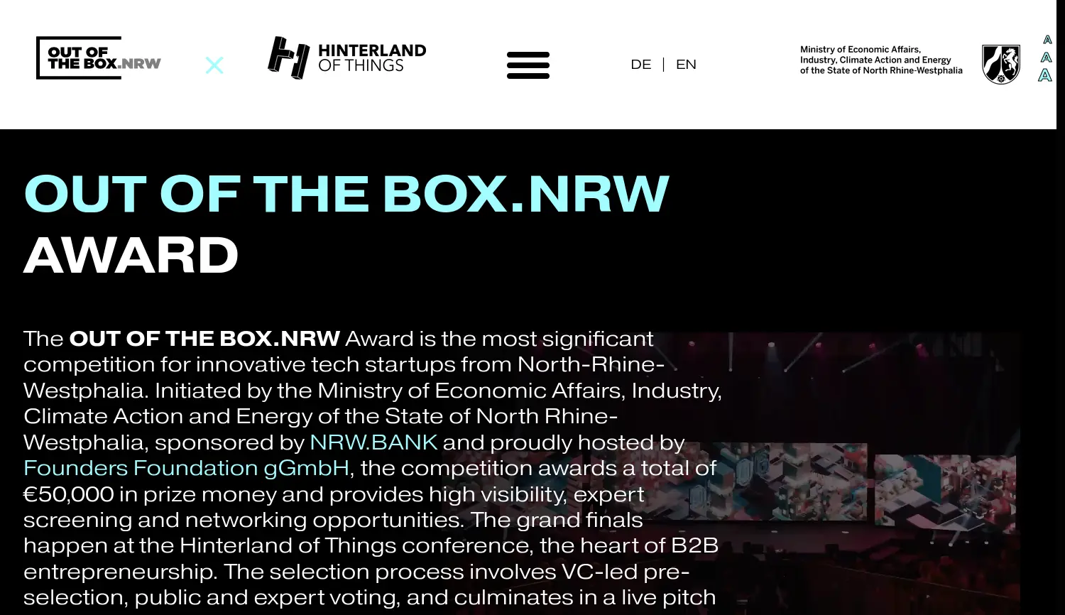 Website der Firma Ministerium für Wirtschaft, Industrie, Klimaschutz und Energie des Landes Nordrhein-Westfalen (Herausgeber)