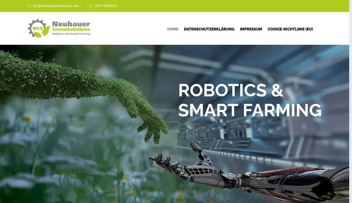 Website der Firma Neubauer GreenSolutions