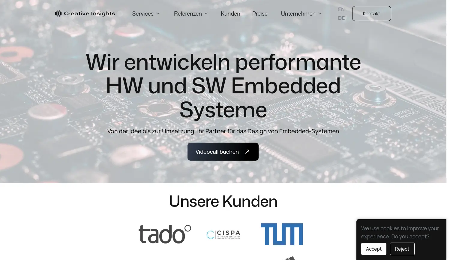 Website der Firma Creative Insights Technologies GmbH