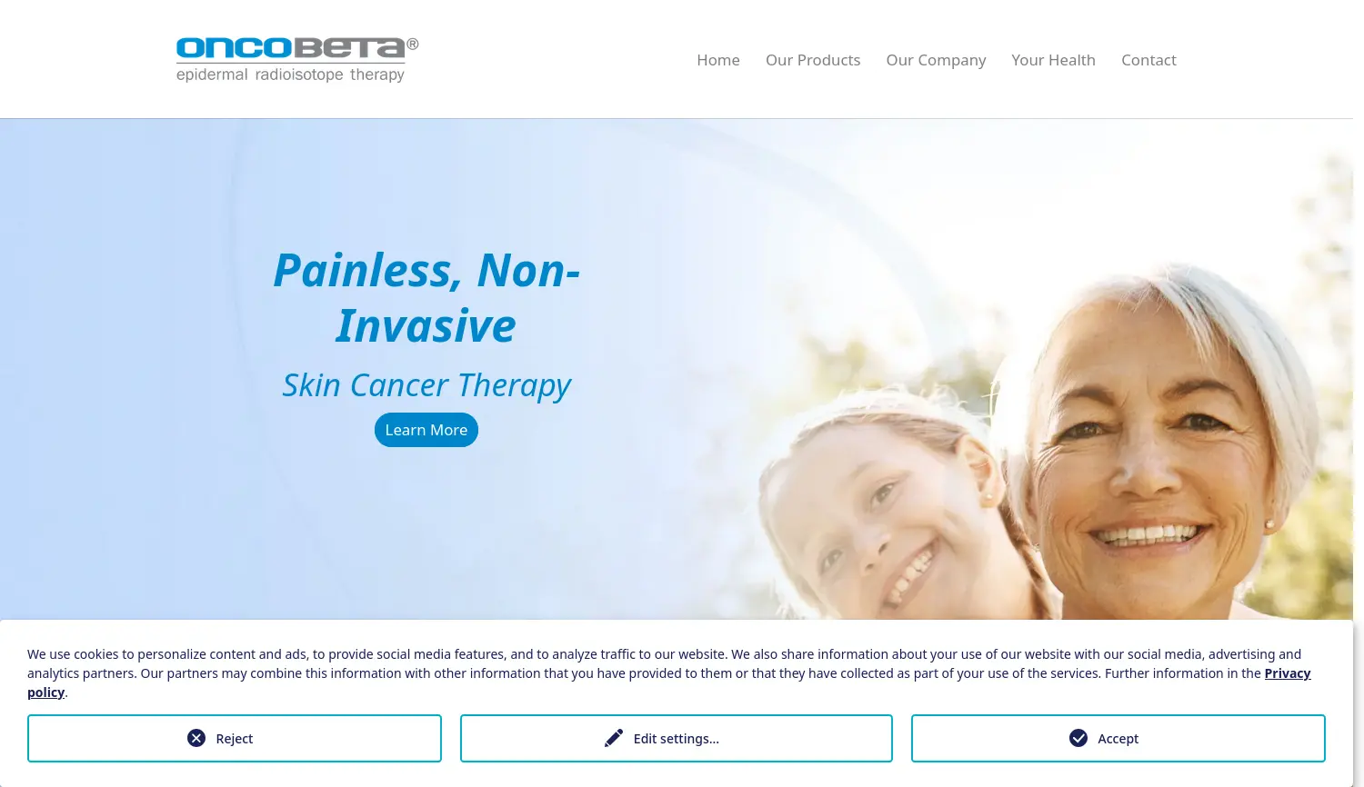 Website der Firma OncoBeta® GmbH